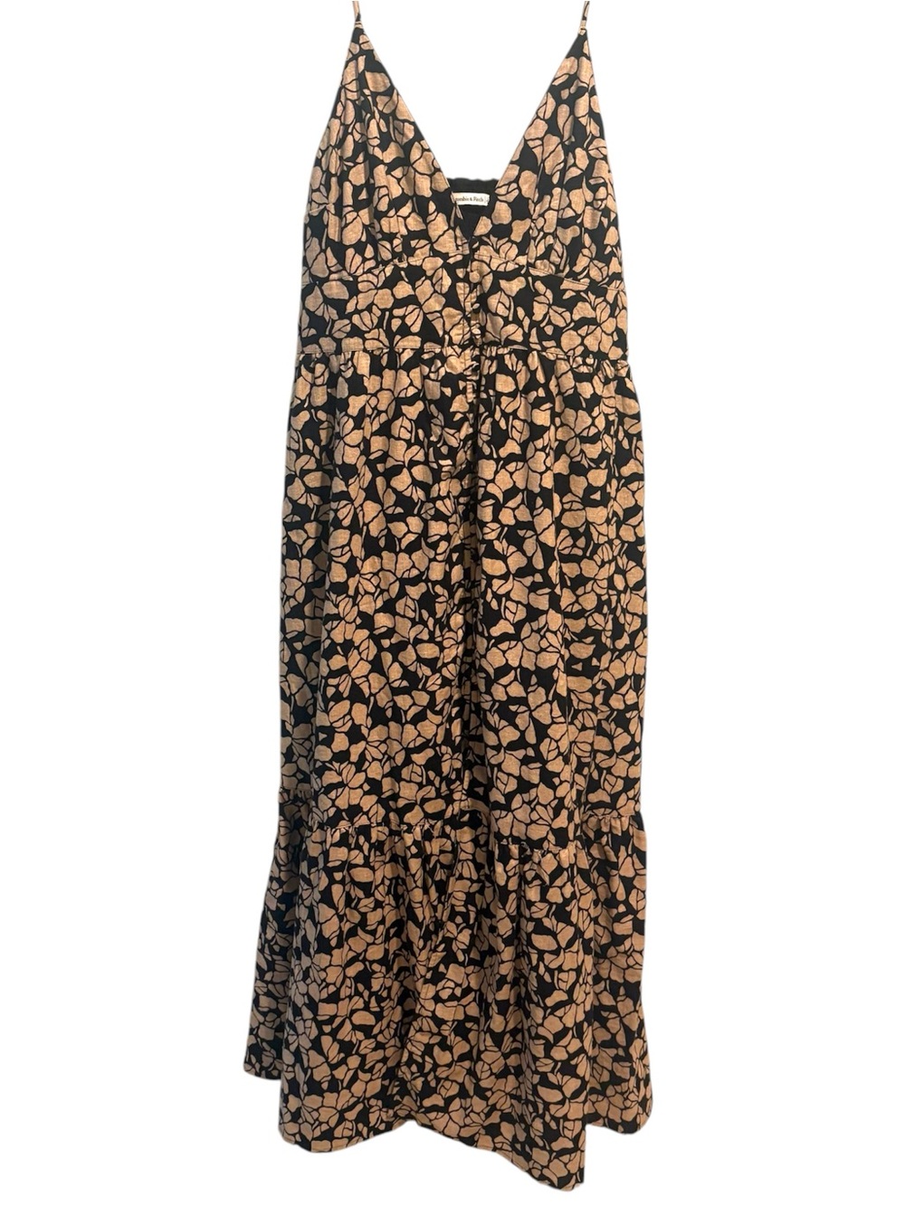 Abercrombie & Fitch Maxi Dress Floral Tiered Flowy LT Boho Cottagecore Resort
